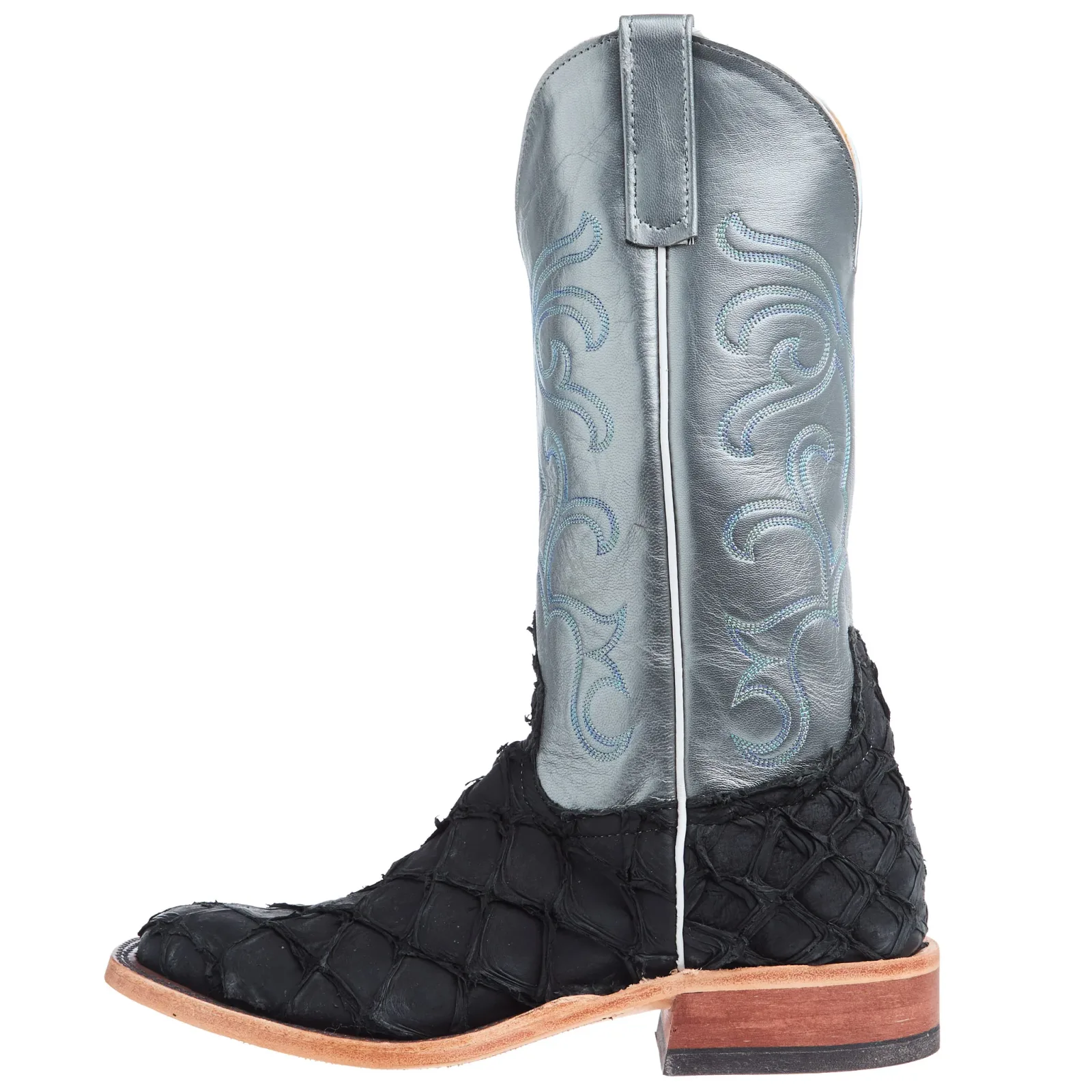 Anderson Bean Men`s AB Black Big Bass Vamp 13in Gunmetal Kidskin Top Square Toe - Image 2