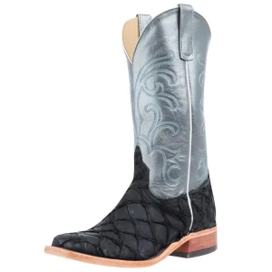 Anderson Bean Men`s AB Black Big Bass Vamp 13in Gunmetal Kidskin Top Square Toe