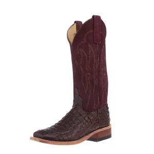 Anderson Bean Women's Brown Lux Caiman Vamp 13in Matador Kidskin Top