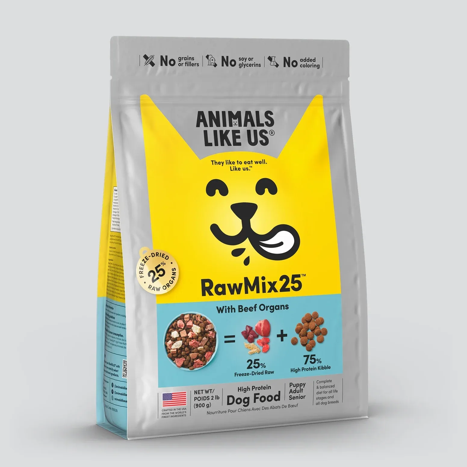 Animals Like Us RawMix25 Beef Organs Freeze-Dried Raw Dog Food 2lb