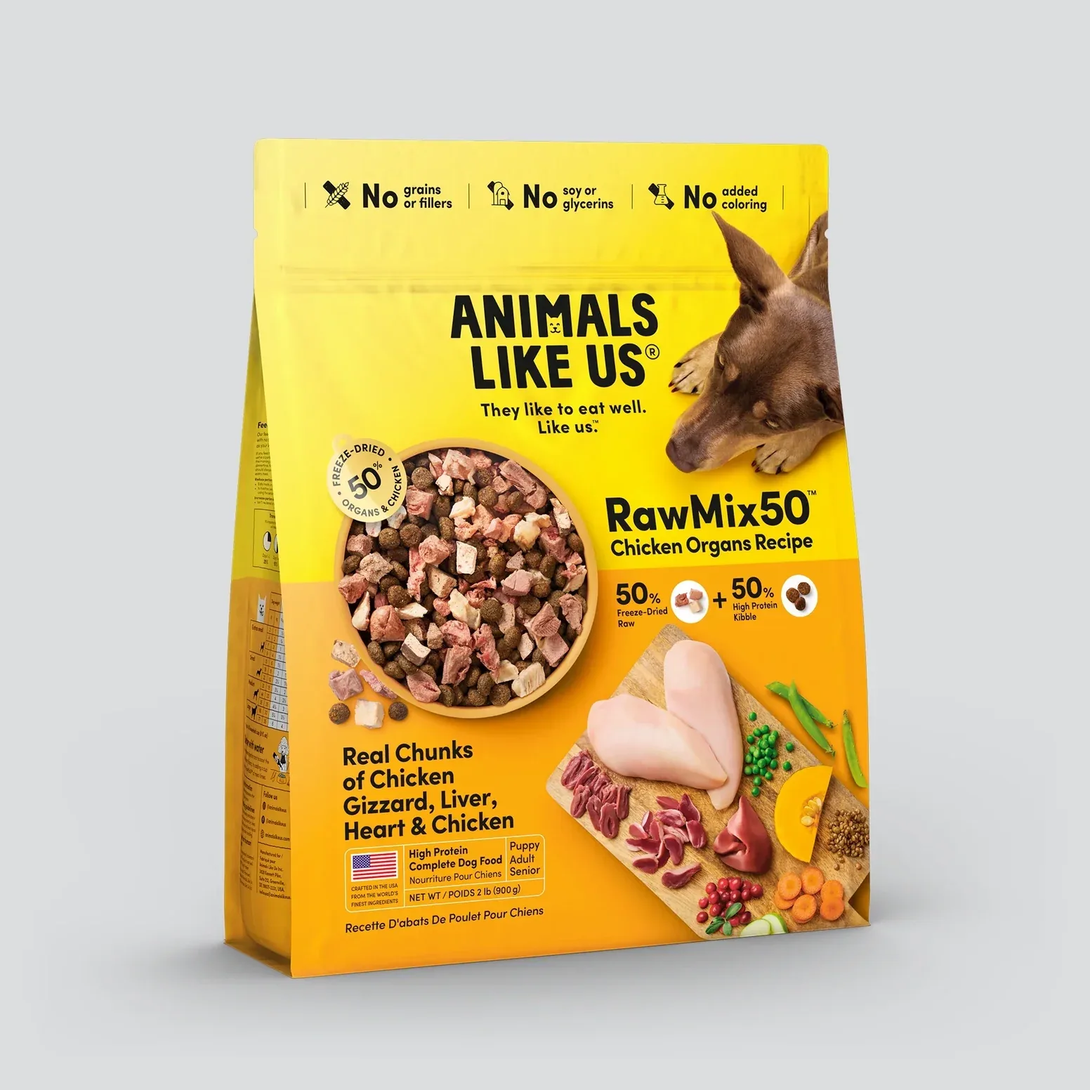 Animals Like Us RawMix50 Cage-Free Chicken Freeze-Dried Raw Dog Food
