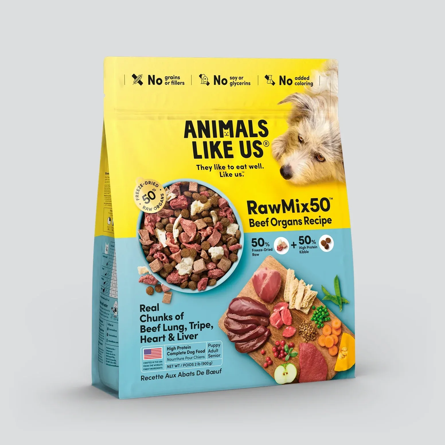 Animals Like Us RawMix50 Grass-Fed Beef Freeze-Dried Raw Dog Food