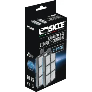 AQUA FILTRA 10-20 Replacement Complete Cartridge (2 Pack) - Sicce