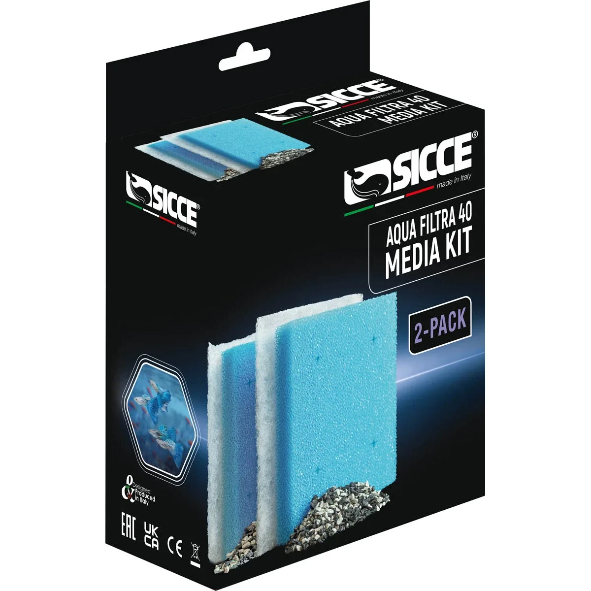AQUA FILTRA 40 Replacement Media Kit (2 Pack) - Sicce