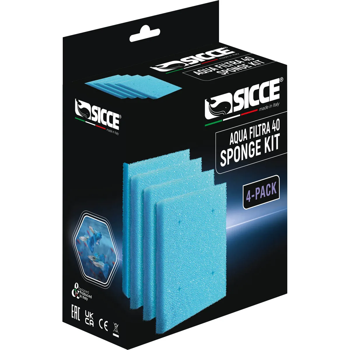 AQUA FILTRA 40 Replacement Sponges only (4 Pack) - Sicce