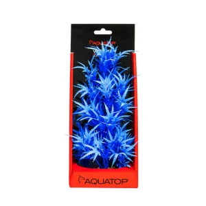 AquaTop Vibrant Fluorescent Cannabis Plant, Blue, 10 in