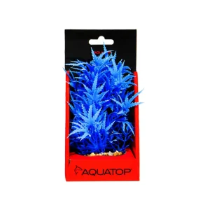 AquaTop Vibrant Fluorescent Cannabis Plant, Blue, 6 in