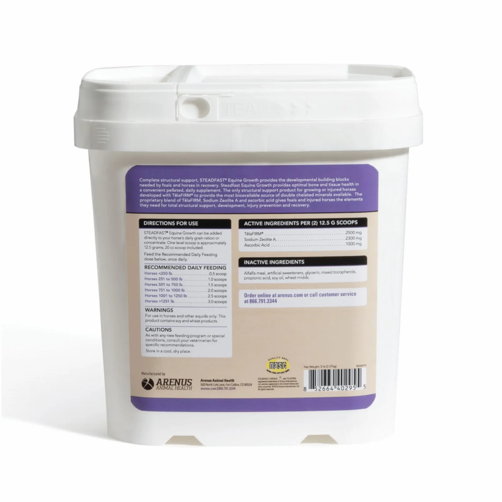 Arenus Steadfast Equine Growth 5lb - Image 2