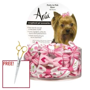 Aria Pretty In Pink Bow Canister 48Pc