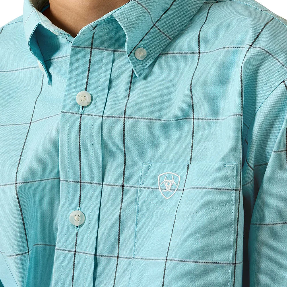 Ariat Boy's Blue Elixir Plaid Shirt - Image 2