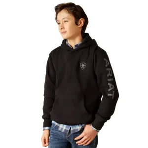 Ariat Boy's Logo Black Hoodie