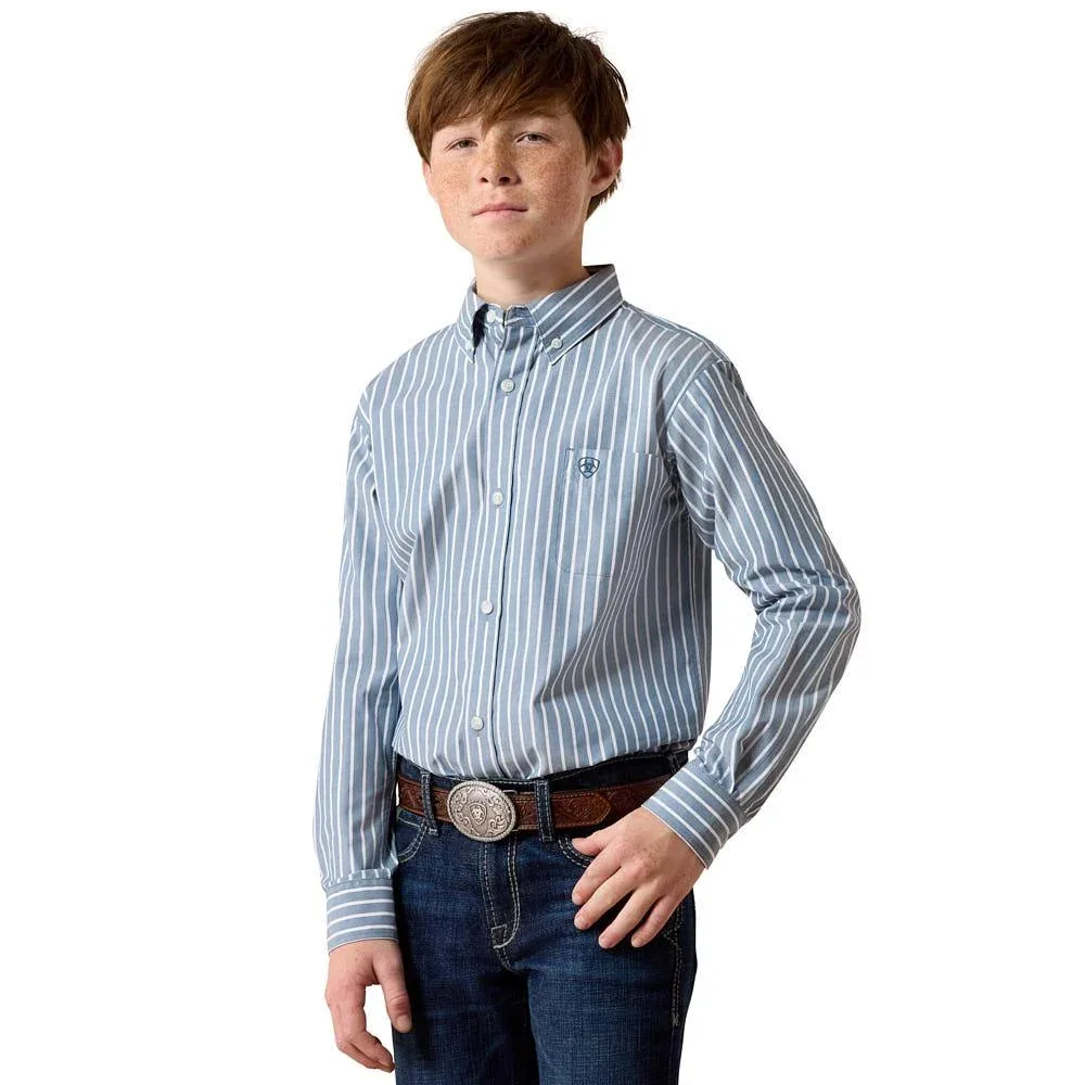 Ariat Boy's Teal Stripe Pro Series Delaney Shirt
