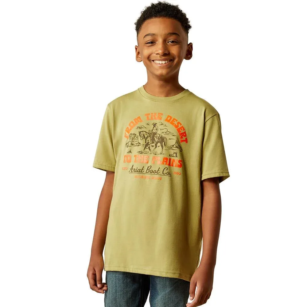 Ariat Boys Tent Green Desert To The Plains Tee