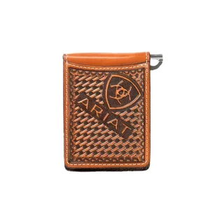 Ariat Brown Sunburst Basket Weave Money Clip