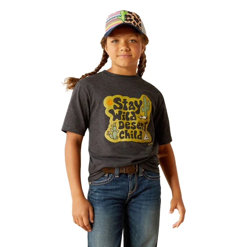 Ariat Girls Charcoal Stay Wild Tee - Image 2