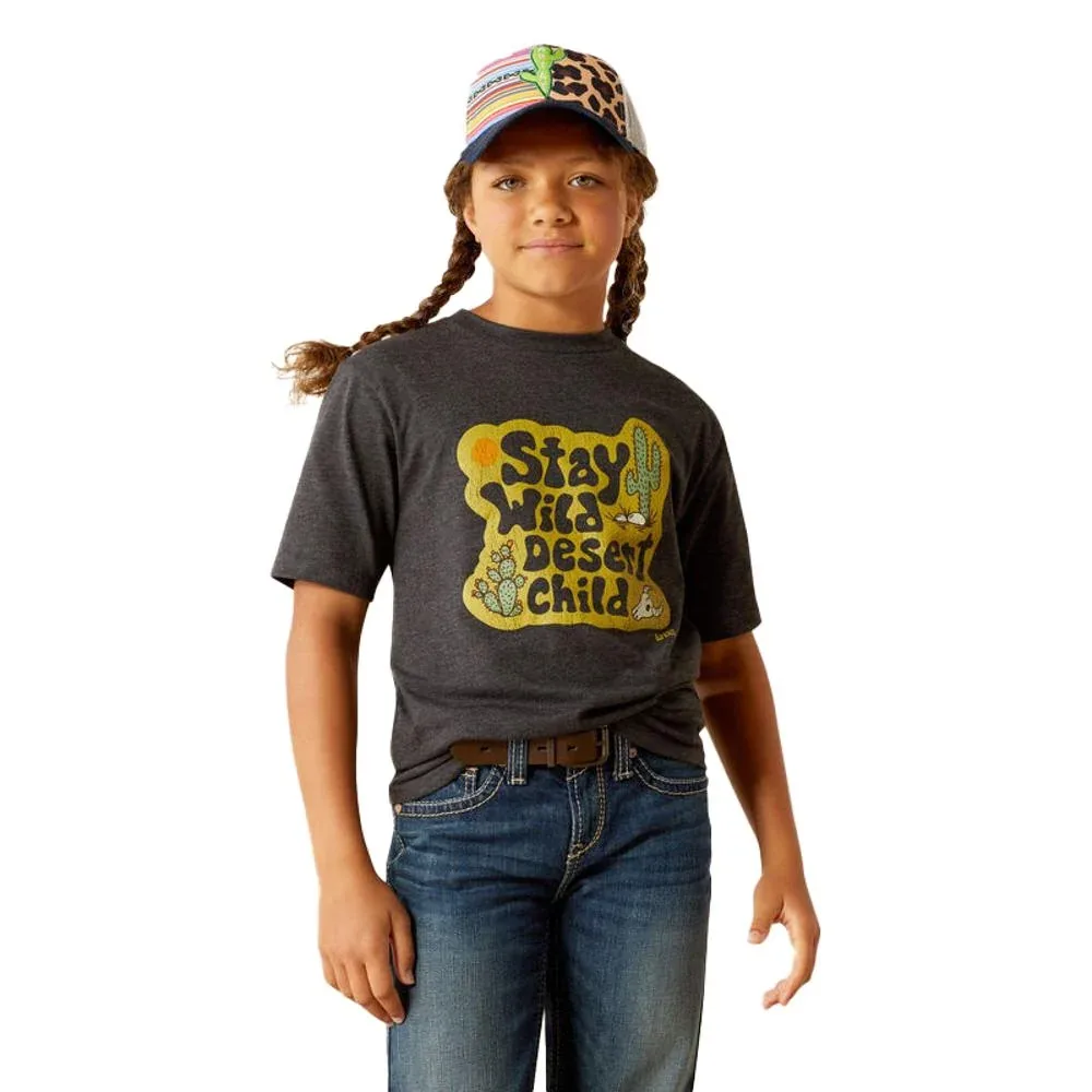 Ariat Girls Charcoal Stay Wild Tee