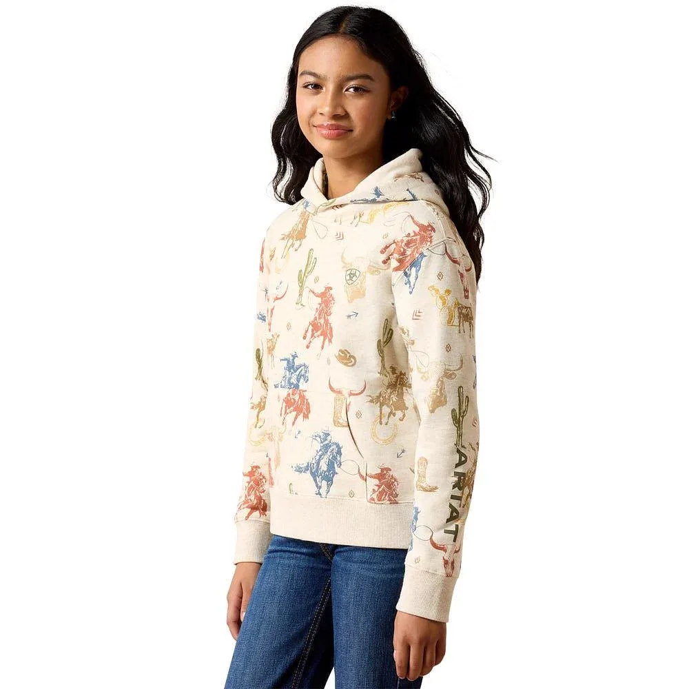 Ariat Girl's Desert Run Toile Ranch Tale Hoodie