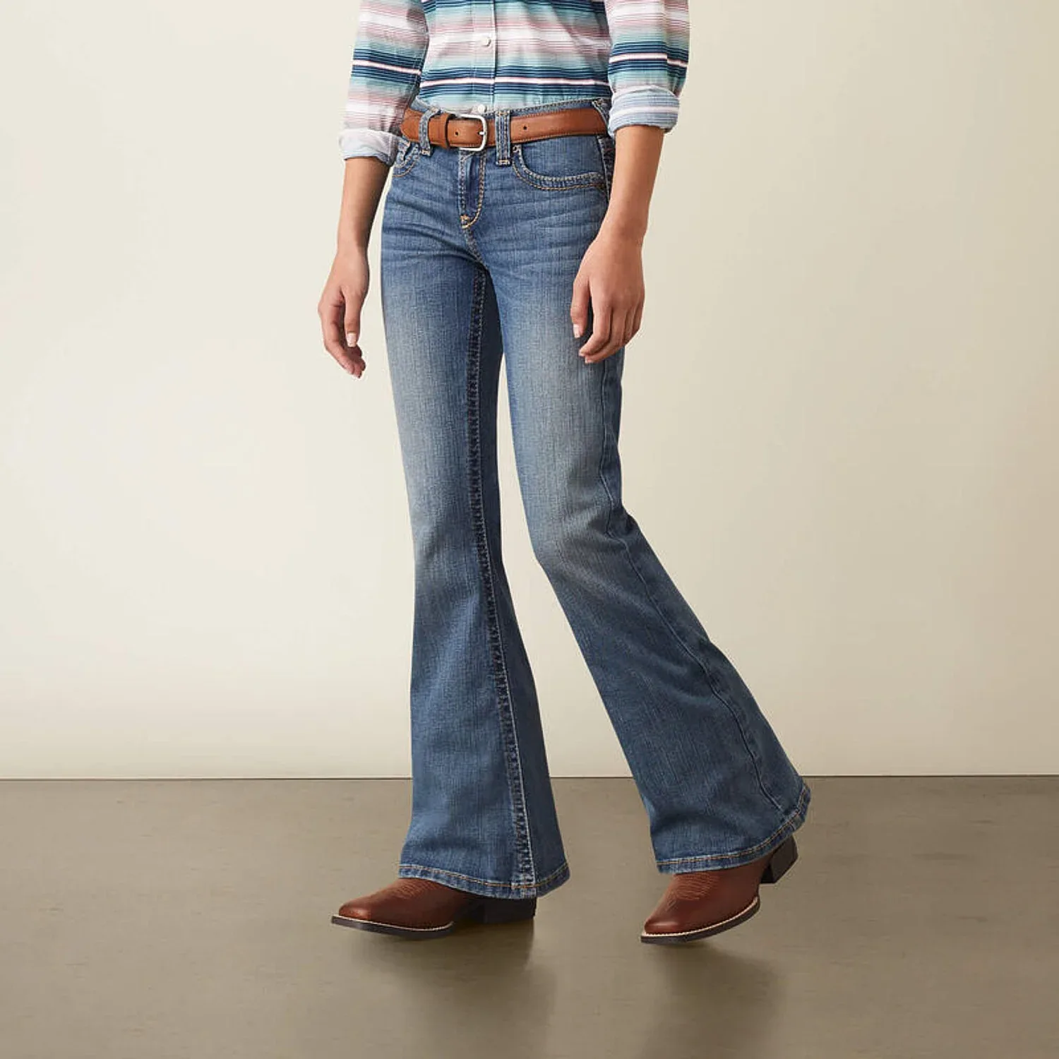 Ariat Girl's REAL Hallie Flare Jean - Image 2