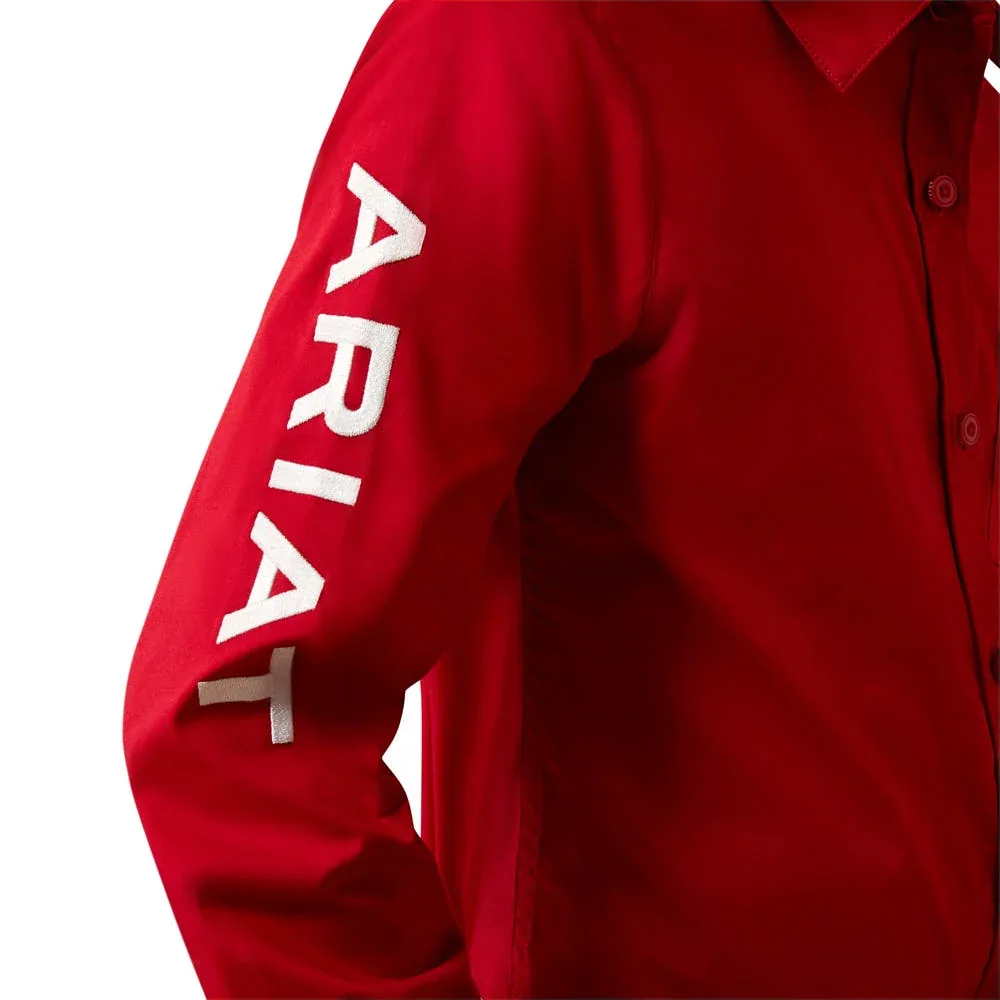 Ariat Girl's Team Kirby Savvy Red Shirt - Image 2