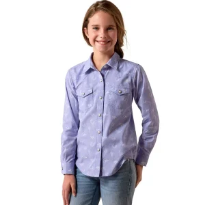 Ariat Girl's Western Motif Lavender Shirt