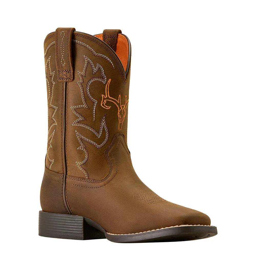 Ariat Kid's Deer Ridge Distressed Brown Vamp and Top