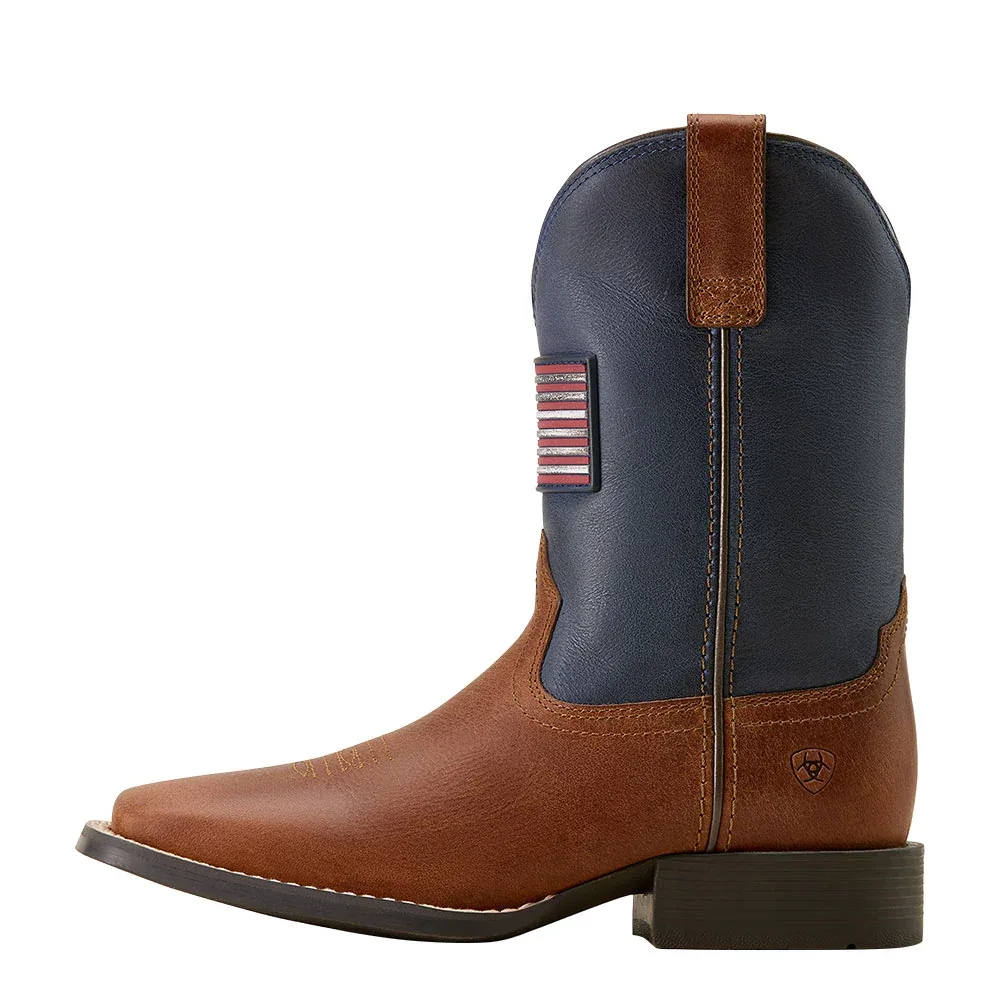 Ariat Kid's Freedom Rider Hickory Smoke Vamp Nightfall Navy Top - Image 2