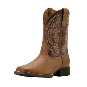 Ariat Kid`s Ruidoso Pearl and Chocolate Brown Boot