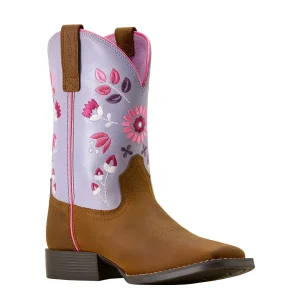Ariat Kid's Wild Bloom Distressed Brown Vamp Mystic Lavender Top