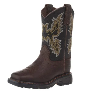 Ariat Kid`s WorkHog Bruin Brown Wide Square Toe Boot