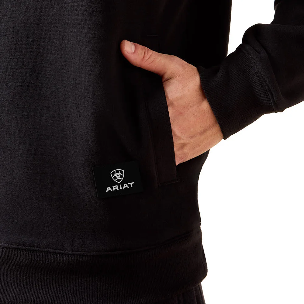 Ariat Men's Black Core Quarter Zip Sweatshirt - Image 2