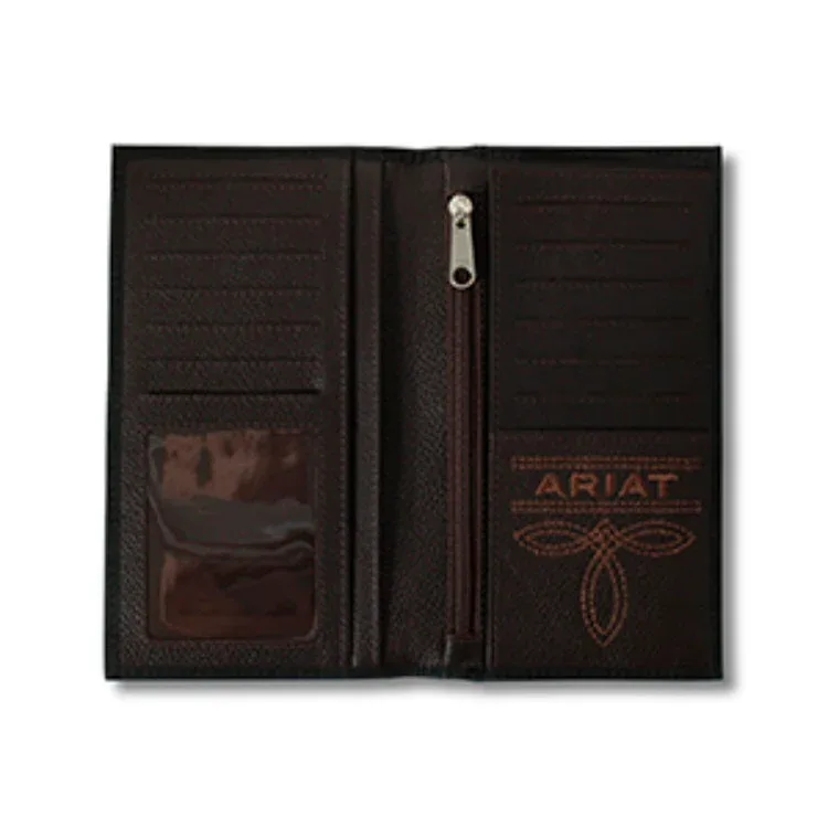 Ariat Men's Black Leather Bifold Wallet - Image 2