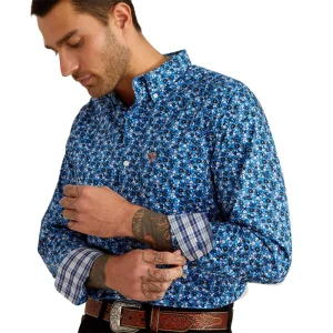 Ariat Mens Brighton Blue Floral Wrinkle Free Shirt