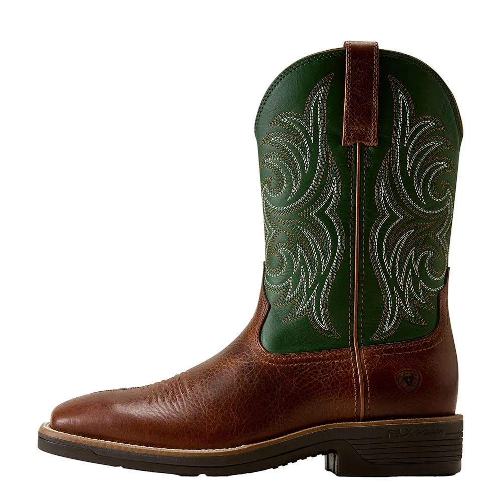 Ariat Men's Ranger Honeyed Tan 11in Woodland Green Top - Image 2