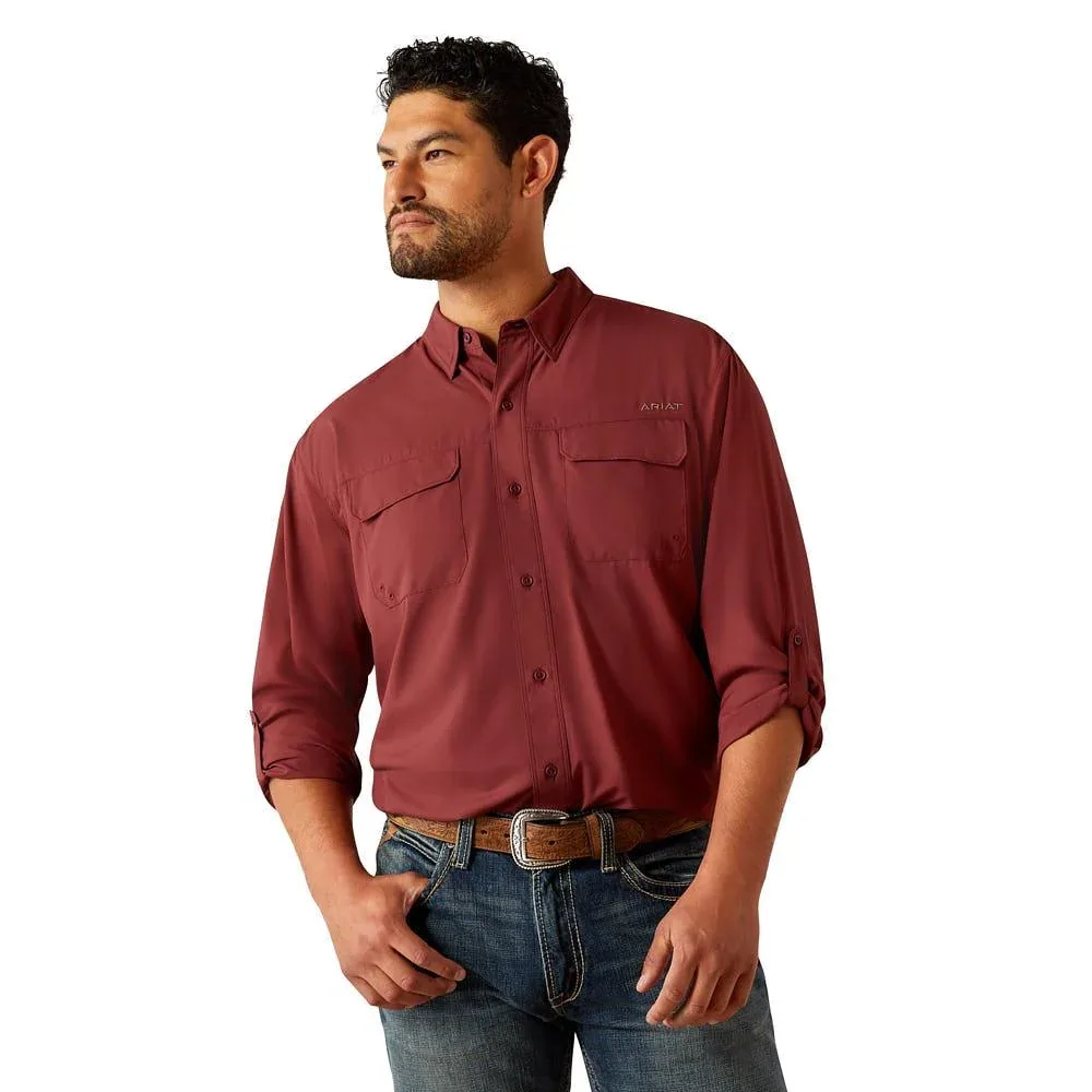 Ariat Mens Red Mahogany VentTek Outbound Short Sleeve Shirt