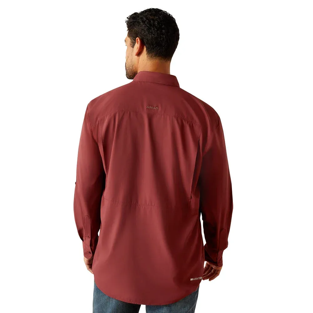 Ariat Mens Red Mahogany VentTek Outbound Short Sleeve Shirt - Image 2