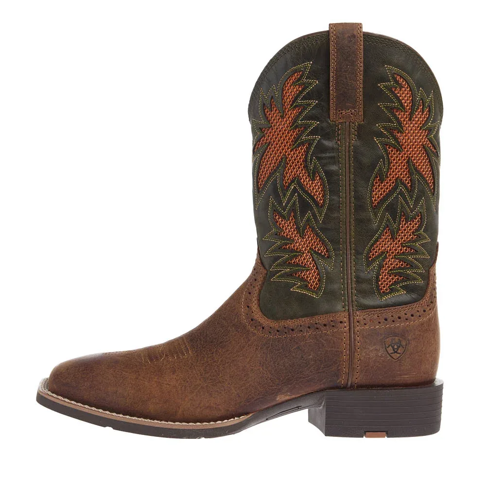 Ariat Men's Sport Cool VentTEK Buff Tan Dusty Olive Top - Image 2