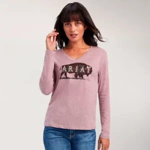 Ariat REAL Relaxed Fit Logo Rose Top