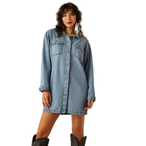 Ariat Womens Denim Castaway Utility Shirt Dress