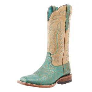 Ariat Womens Frontier Tilly Turquoise 13In Tan Top Boot
