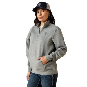 Ariat Women's Grey Logo 1/2 Zip Sweatshirt