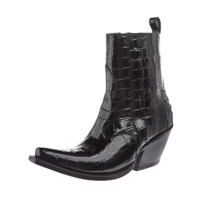 Ariat Women's Jade Black Patent Leather Croc Print Bootie