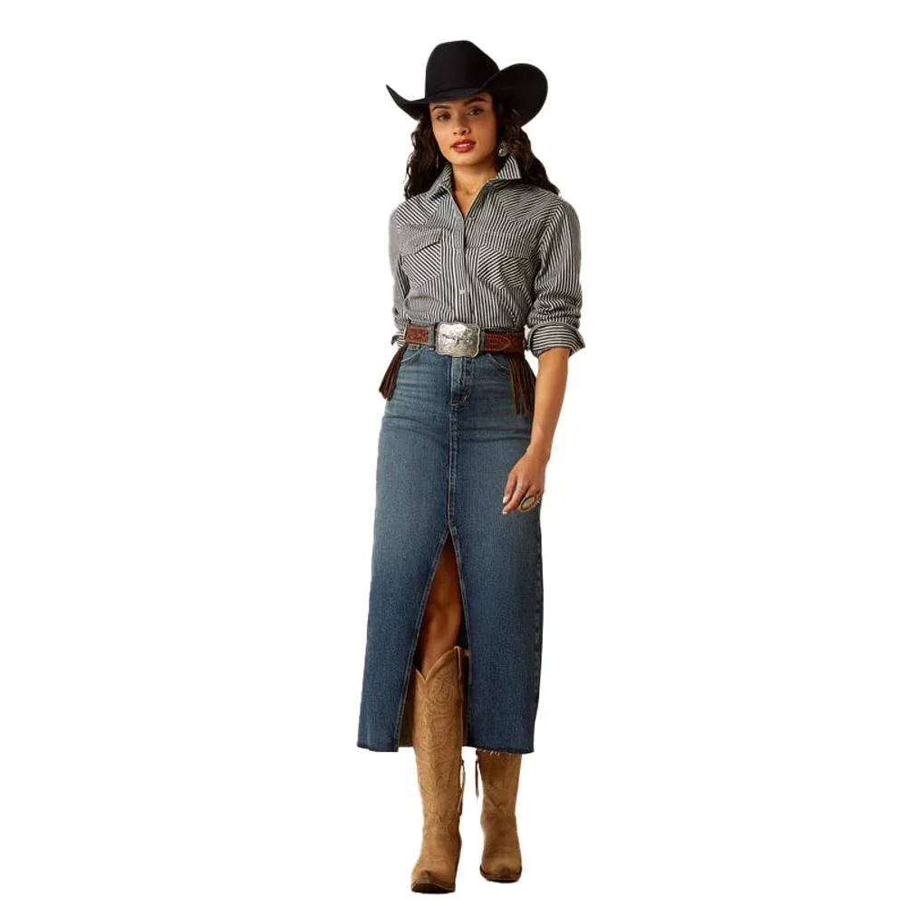 Ariat Womens Jazmine Delia Denim Long Skirt