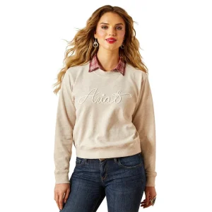 Ariat Women's Oatmeal Essential Crew Neck Sweatshirt