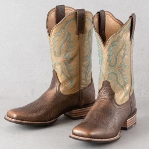 Ariat Womens Olena Bronze Age 11 In Top Cowgirl Boot