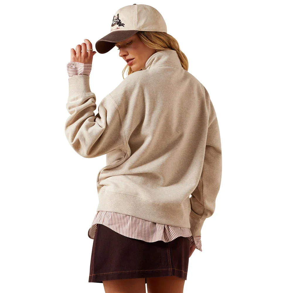 Ariat Women's Running Wild Oatmeal Sweatshirt - Image 2