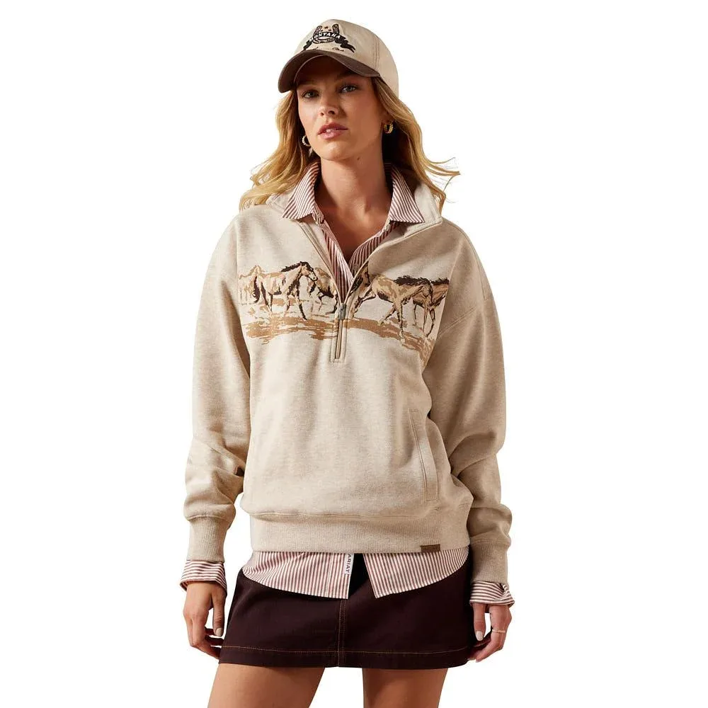 Ariat Women's Running Wild Oatmeal Sweatshirt