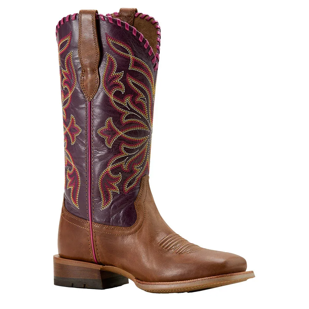 Ariat Women's Showdown Dark Tan Vamp 12in Vino Top