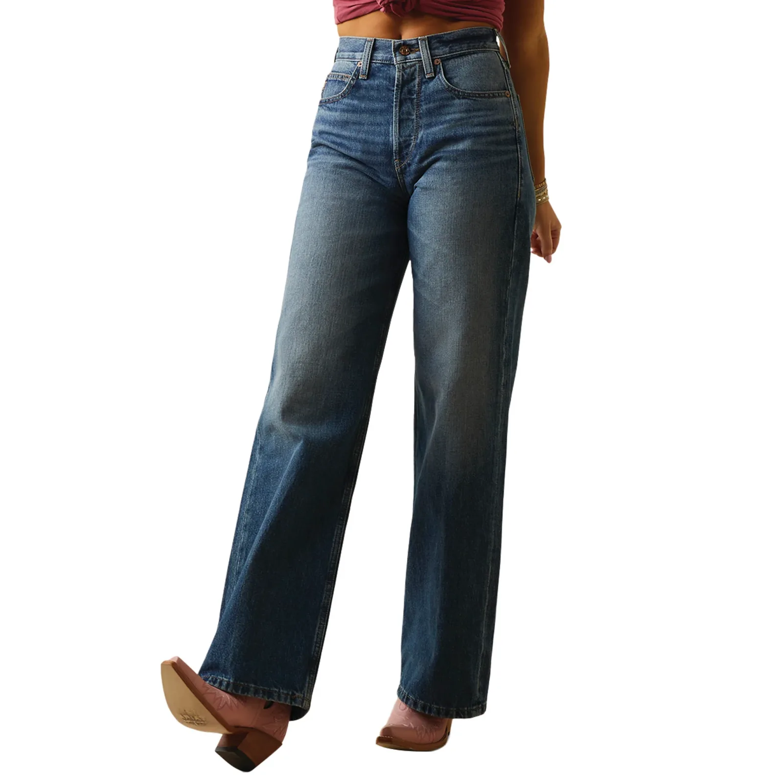 Ariat Women's Ultra High Rise Tomboy Wide Jean Moana - Image 2