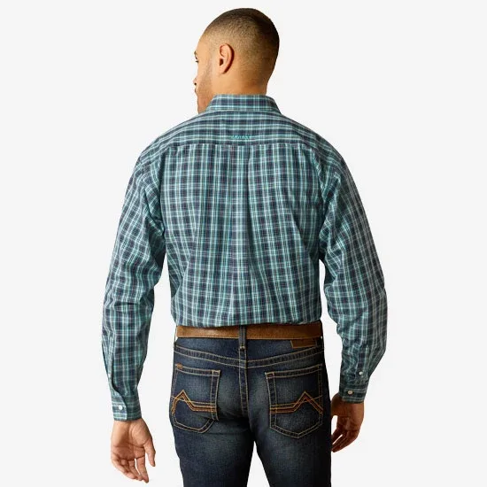 Ariat Wrinkle Free Gibson Dark Teal Shirt - Image 2