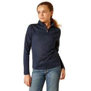 Ariat® Youths’ Sunstopper Quarter-Zip Print Base Layer 3.0